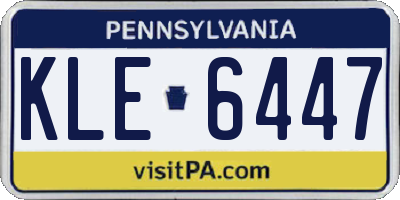 PA license plate KLE6447