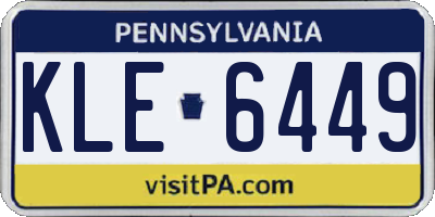 PA license plate KLE6449