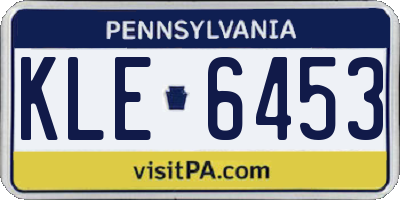 PA license plate KLE6453