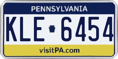 PA license plate KLE6454