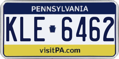 PA license plate KLE6462