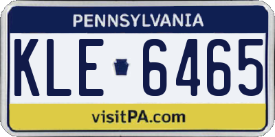 PA license plate KLE6465