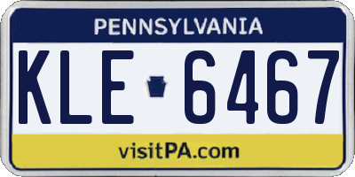 PA license plate KLE6467