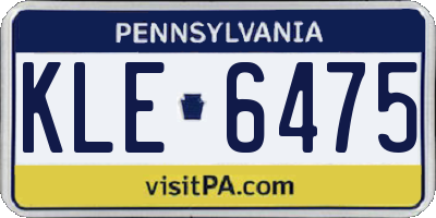 PA license plate KLE6475