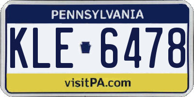 PA license plate KLE6478