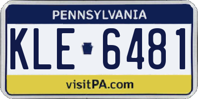 PA license plate KLE6481