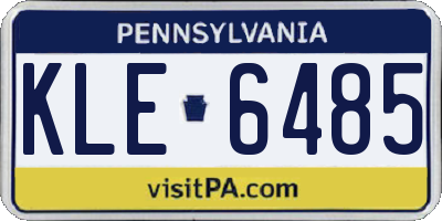 PA license plate KLE6485