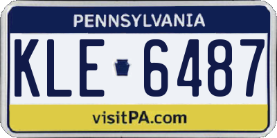 PA license plate KLE6487