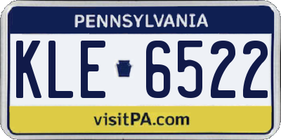 PA license plate KLE6522