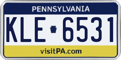 PA license plate KLE6531
