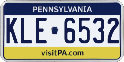 PA license plate KLE6532