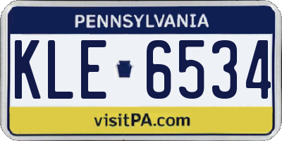 PA license plate KLE6534