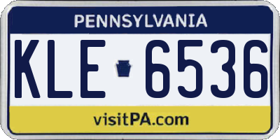 PA license plate KLE6536