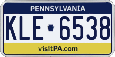 PA license plate KLE6538