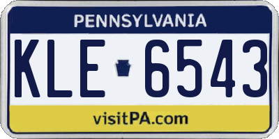 PA license plate KLE6543