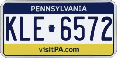 PA license plate KLE6572