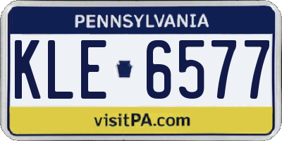 PA license plate KLE6577