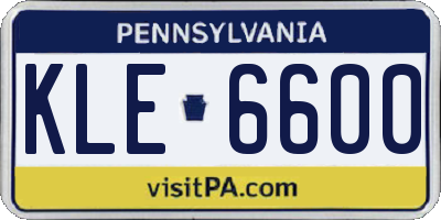 PA license plate KLE6600