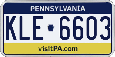 PA license plate KLE6603