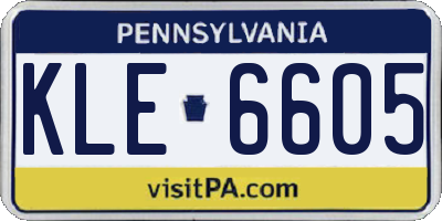 PA license plate KLE6605