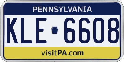 PA license plate KLE6608
