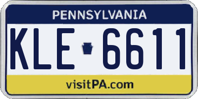 PA license plate KLE6611