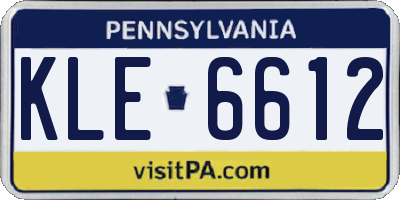 PA license plate KLE6612