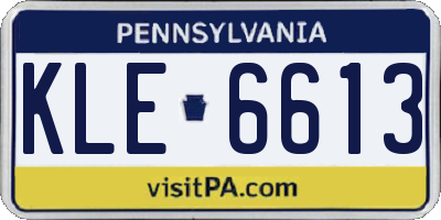 PA license plate KLE6613