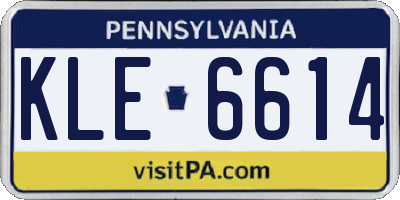 PA license plate KLE6614
