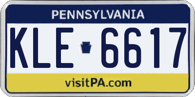 PA license plate KLE6617