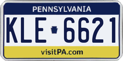 PA license plate KLE6621