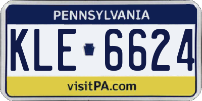 PA license plate KLE6624