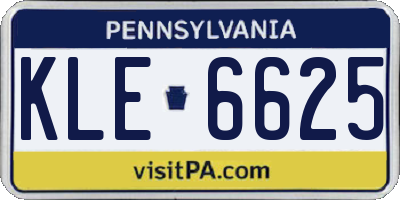 PA license plate KLE6625