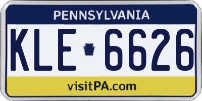 PA license plate KLE6626