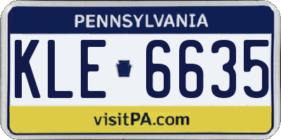 PA license plate KLE6635