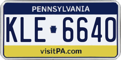 PA license plate KLE6640