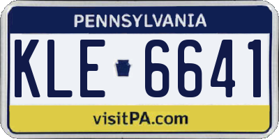 PA license plate KLE6641