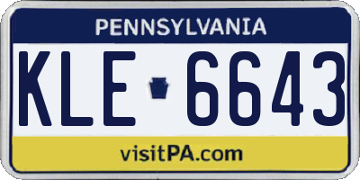 PA license plate KLE6643