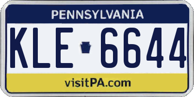 PA license plate KLE6644