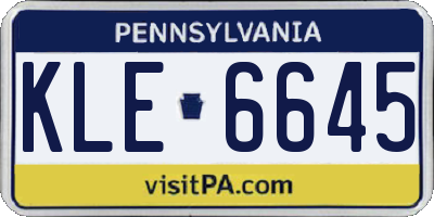 PA license plate KLE6645