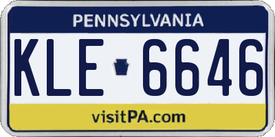 PA license plate KLE6646