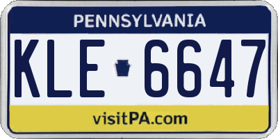 PA license plate KLE6647
