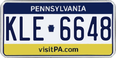 PA license plate KLE6648