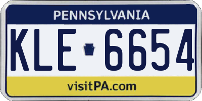 PA license plate KLE6654