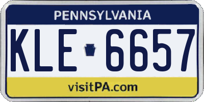 PA license plate KLE6657