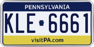 PA license plate KLE6661