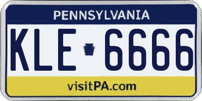PA license plate KLE6666