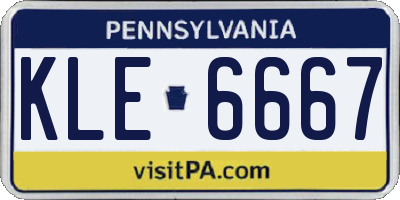 PA license plate KLE6667