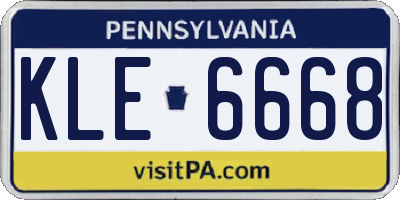 PA license plate KLE6668