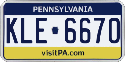 PA license plate KLE6670